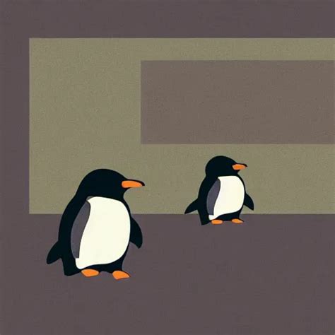 a fat penguin watching glitching tv | Stable Diffusion