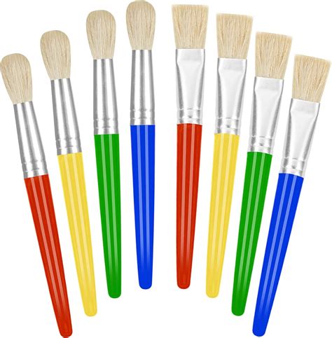 Amazon.com: Pinceles de pintura para niños, 8 piezas grandes lavables ...