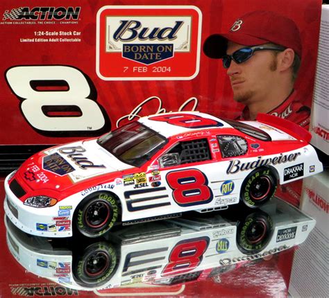 DALE EARNHARDT JR 2004 BUDWEISER SHOOTOUT "BORN ON DATE" ACTION 1/24 SCALE NASCAR DIECAST CAR