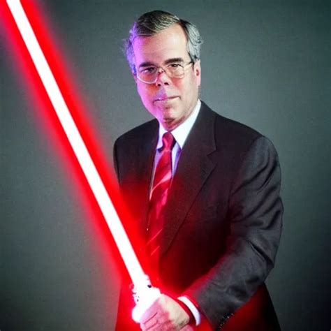 Jeb Bush as a sith lord, holding a red lightsaber | Stable Diffusion | OpenArt