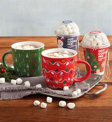 Holiday Hot Chocolate Gift Set with Mugs | Holiday hot chocolate ...