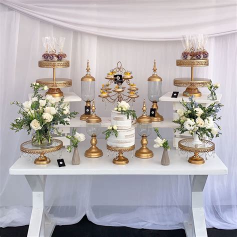 Wedding Cake Table Gold Decorations