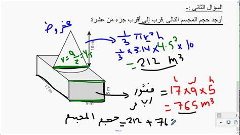 حجم المخروط - YouTube