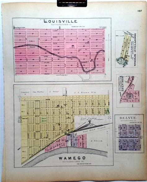 [Map] Pottawatomie County, Kansas, with Onaga & Westmoreland of Pottawatomie Co. [backed with ...