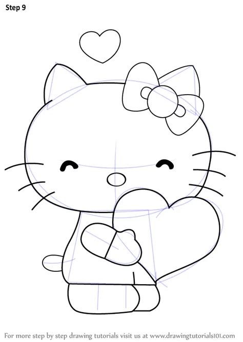 How to Draw Hello Kitty with Heart (Hello Kitty) Step by Step ...