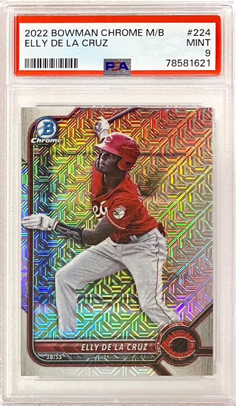 Elly De La Cruz 2022 Bowman Chrome Cincinnati Reds Baseball Prospect Mojo Refractor Graded ...