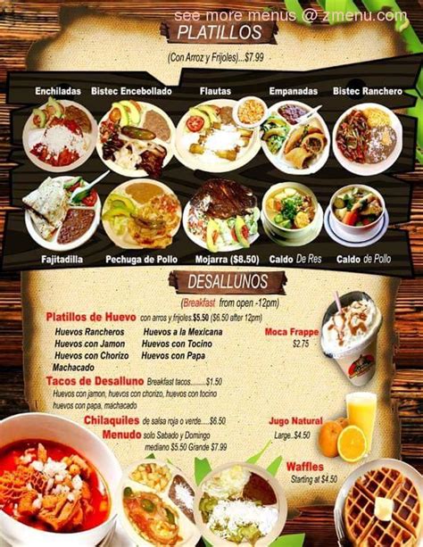 Menu at La Selva restaurant, Houston