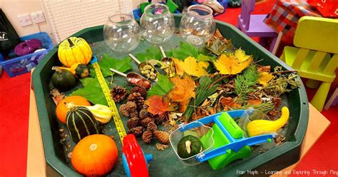 Learning and Exploring Through Play: Autumn Themed Tuff Tray