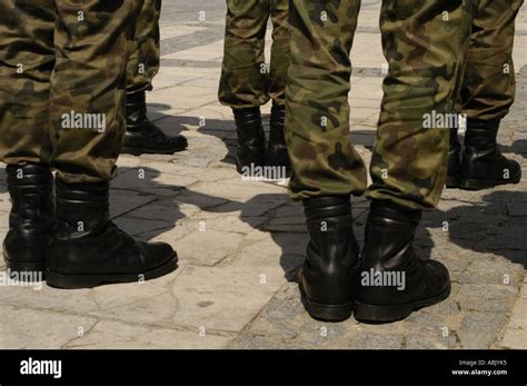 Boots and trousers of Polish army Stock Photo - Alamy