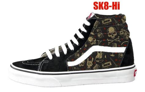 Custom Printed Vans SK8 Hi Leather and Canvas Shoes Sneakers - Etsy