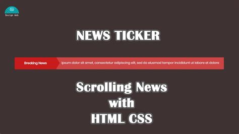 News Ticker in HTML | Breaking News Scrolling Effect in HTML - YouTube