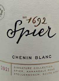 Spier Chenin Blanc Signature Collection 2021 - Tasting Note - Gismondi On Wine