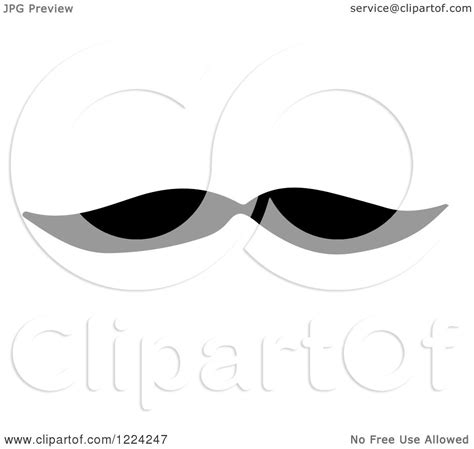 Clipart of a Black and White Mustache - Royalty Free Vector ...