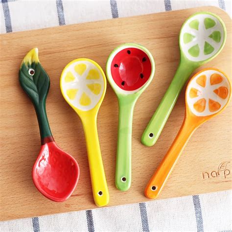 Ceramic Coffee Spoon Korean Household Tableware Spoon Dessert Cartoon ...