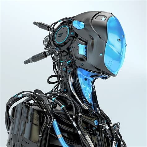 Black blue robotic soldier pilot • Buyourobot