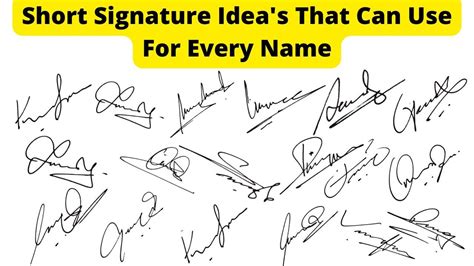 Short Signatures | Short Signature Ideas For my Name | How To Design Short Signature In English ...