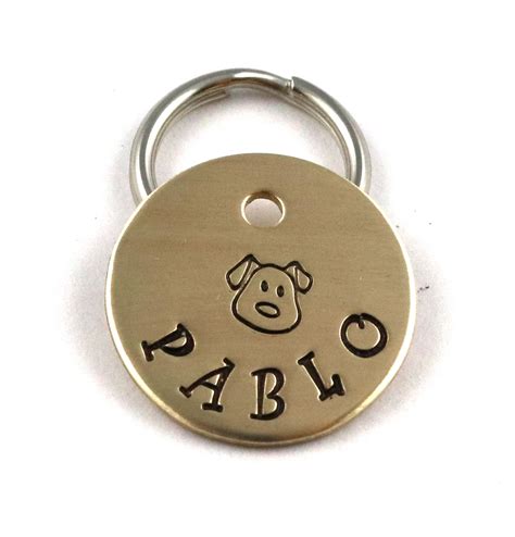 Small Dog ID Tag - Cute Metal Pet Tag With Puppy Face | Critter Bling