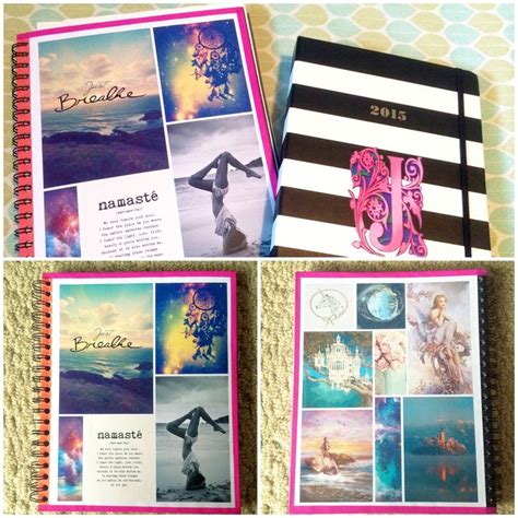 DIY Tumblr Notebook cover (front and back) and planner with monogram. #katespade #planner # ...