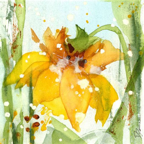 Yellow Daffodil Wall Art | Watercolor