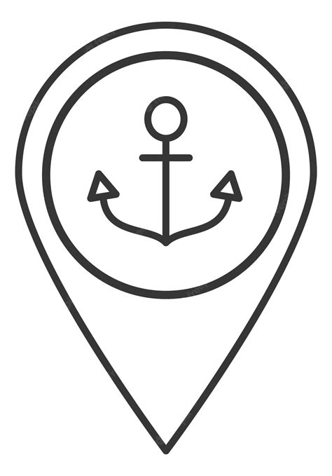 Premium Vector | Anchor geo pin sea port map location