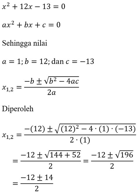 Contoh Soal Persamaan Kuadrat Menggunakan Rumus Abc - Riset