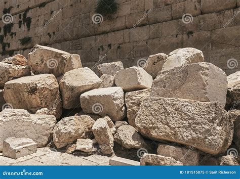 Detail of Second Temple Destruction at the Kotel in Jerusalem Stock Image - Image of biblical ...