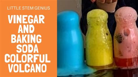 Colorful Volcano using Baking Soda and Vinegar | Science Experiment for Kids by Little STEM ...