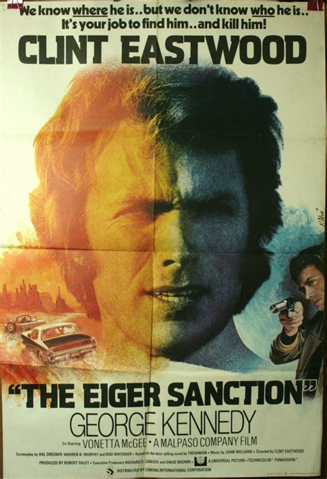 EIGER SANCTION Film poster directed by Clint Eastwood.