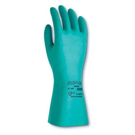 Ansell® Solvex® 37-145 Green Nitrile Chemical Gloves, 13 inch Length ...