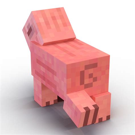 3d minecraft pig rigged