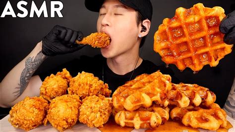 ASMR KFC FRIED CHICKEN & WAFFLES MUKBANG (No Talking) EATING SOUNDS | Zach Choi ASMR - YouTube