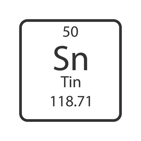 Tin symbol. Chemical element of the periodic table. Vector illustration ...