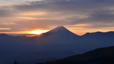 Sunrise over the Mount Fuji in the mountain landscape, Japan image ...