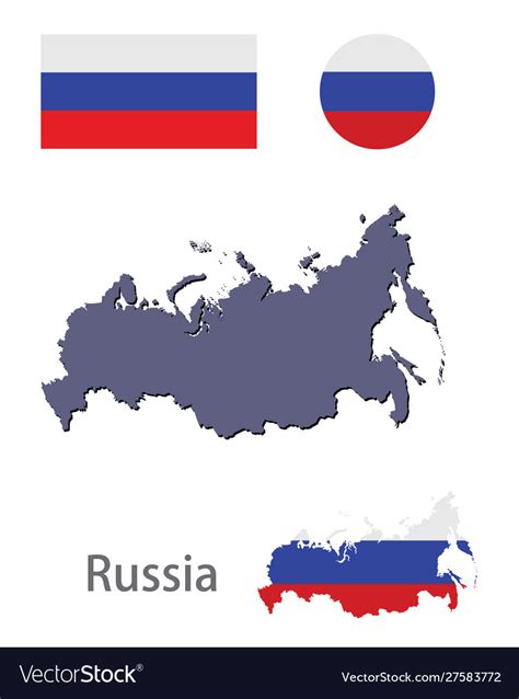 Russia silhouette and flag Royalty Free Vector Image