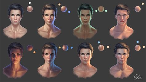 ArtStation - Lighting References for Face, Crystal Rain | Digital painting tutorials, Digital ...