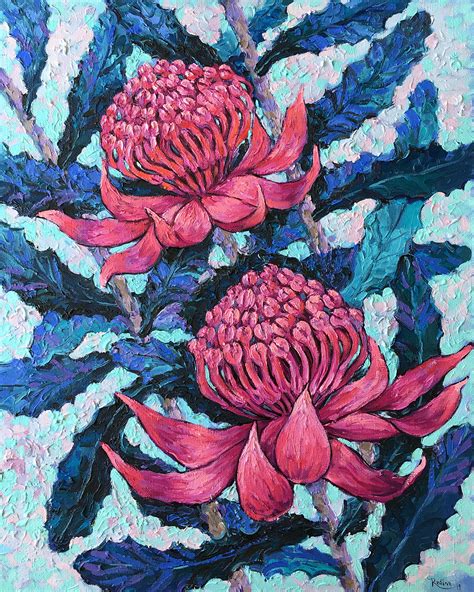 "Purple Waratah Flowers" by Irina Redine. Paintings for Sale. Bluethumb - Online Art Gallery ...