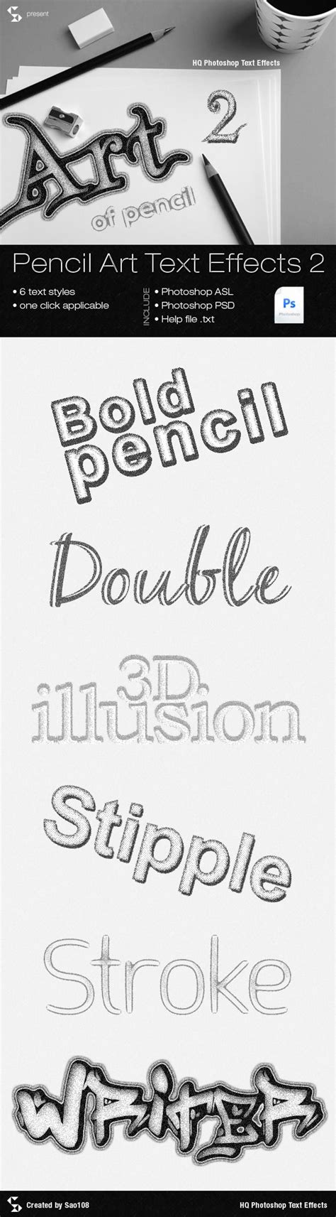 Pencil Art Text Effects 2 | Text art, Text effects, Pencil art