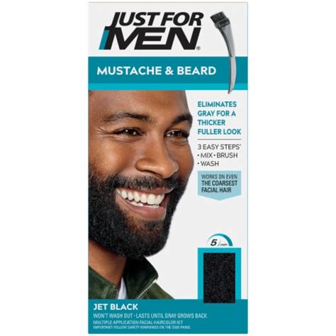 Just For Men Mustache & Beard M-55 Real Black Hair Color, 1 ct - Pick ...