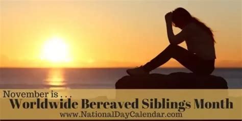 WORLDWIDE BEREAVED SIBLINGS MONTH - November - National Day Calendar