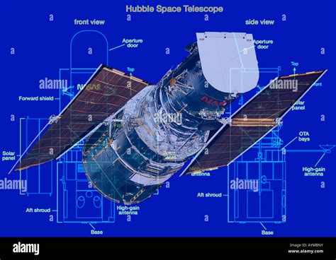 NASA Hubble Space Telescope model on Hubble diagram Stock Photo - Alamy