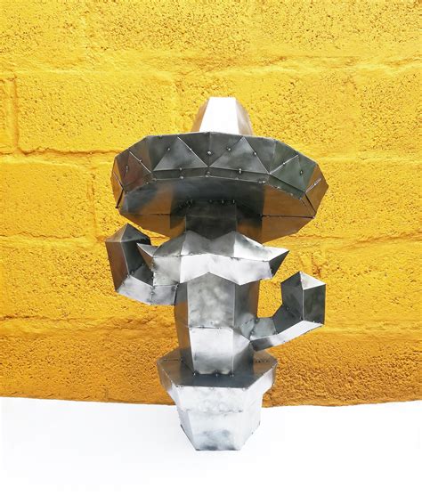 Sculpture Mexican Cactus in Metal Metal Wall Art Abstract - Etsy