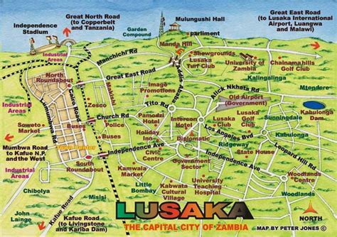 Lusaka Tourist Map - Lusaka Zambia • mappery