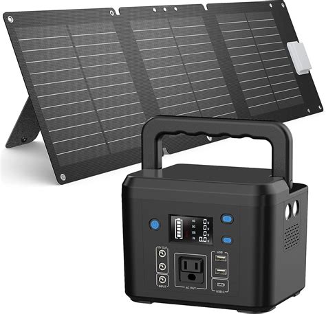 Amazon.com : 200W Solar Generator Kit, Powkey 60W Solar Panel and 33,000mAh Power Bank with 110V ...
