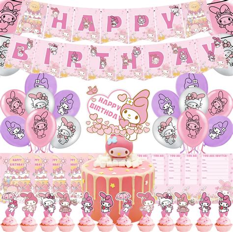 Buy My Melody Birthday Party Decorations, Cartoon Birthday Supplies for ...