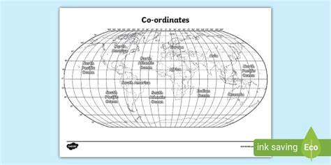 World Map With Latitude & Longitude Lines - Gillie Donnamarie