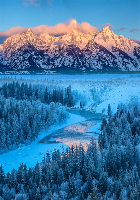 Winter sunrise in the Tetons - Jim Zuckerman photography & photo tours