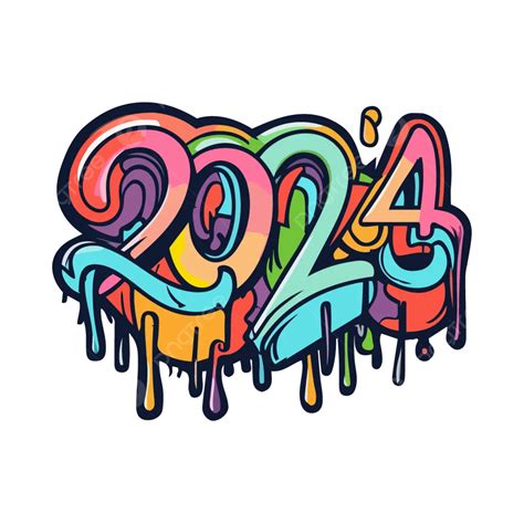 2024 Graffiti Lettering Typography Art Illustration Vector, 2024, Typography, Text PNG and ...