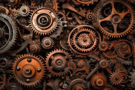 Steampunk cogs gears rust background wallpaper. 23378064 Stock Photo at ...