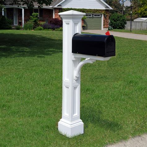 Mayne Westbrook Plus Plastic Mailbox Post, White-580A00000 - The Home Depot