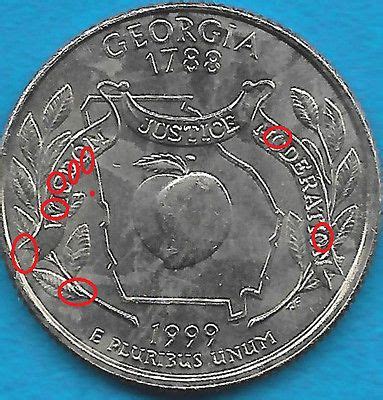 1999-P-GEORGIA-STATE-QUARTER-ERROR-COIN-REV-OBV-CHIPS-and-CRACKS-UNCIRC ...